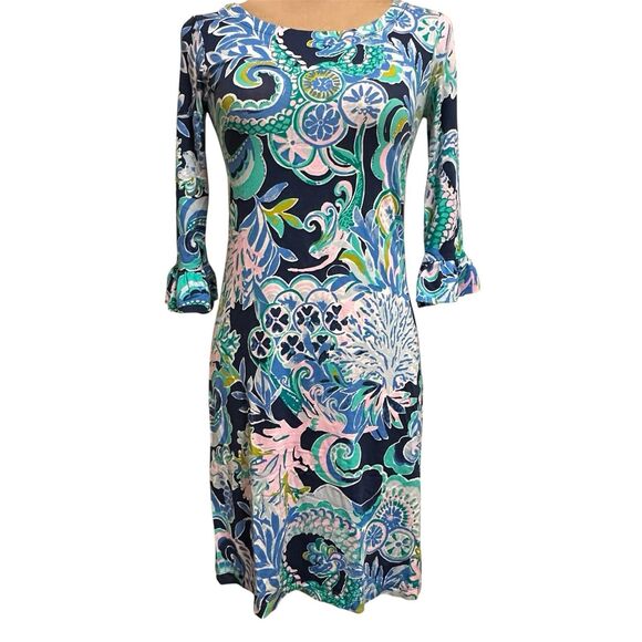 Lilly Pulitzer Sophie Dress UPF 50+ Sirens & Spirits Ruffle Sleeves Resort XXS - Picture 1 of 13